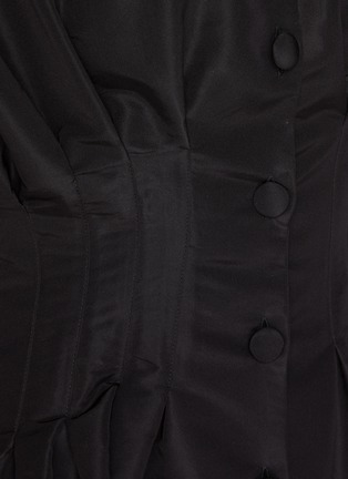  - CAROLINA HERRERA - Cuffed Sleeves Button Front Silk Gown