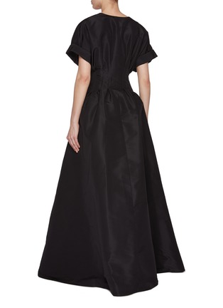 背面 - 点击放大 - CAROLINA HERRERA - Cuffed Sleeves Button Front Silk Gown