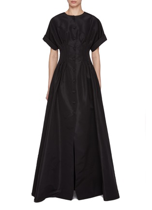 首图 - 点击放大 - CAROLINA HERRERA - Cuffed Sleeves Button Front Silk Gown