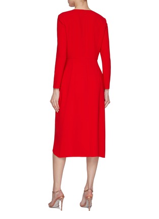 背面 - 点击放大 - CAROLINA HERRERA - Crewneck Side Drape Midi Dress