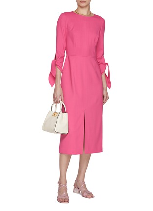 模特儿示范图 - 点击放大 - CAROLINA HERRERA - Wrist Tie Midi Dress