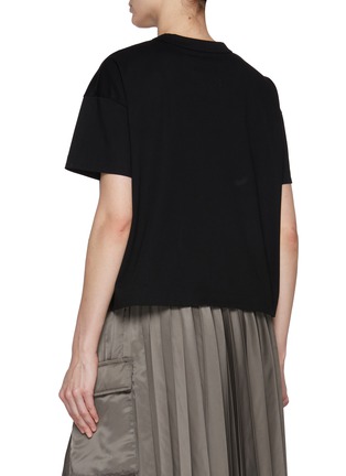 背面 - 点击放大 - SACAI - Embroidered Pocket Side Split Cotton T-Shirt