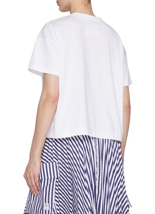 背面 - 点击放大 - SACAI - Embroidered Pocket Side Split Cotton T-Shirt