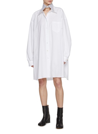 模特儿示范图 - 点击放大 - MAISON MARGIELA - 纯棉廓形衬衫