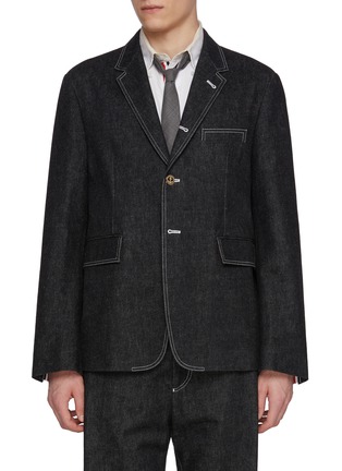 首图 - 点击放大 - THOM BROWNE - Unconstructed Dark Wash Denim Blazer