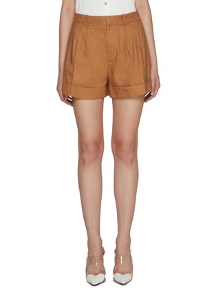 首图 - 点击放大 - ALICE + OLIVIA - Conry Pleated Cuff Linen Blend Shorts