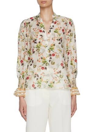 首图 - 点击放大 - ALICE + OLIVIA - Ilan Floral Cotton Silk Blouse