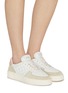 模特儿示范图 - 点击放大 - STUART WEITZMAN - Courtside Sleek Leather Sneakers