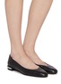 模特儿示范图 - 点击放大 - STUART WEITZMAN - Pearl Leather Ballerina Flats