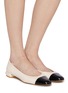 模特儿示范图 - 点击放大 - STUART WEITZMAN - Pearl Leather Ballerina Flats