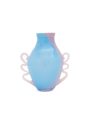 Main View - 点击放大 - VAISSELLE - Squiggly Handle Vase — Blue/ Lilac