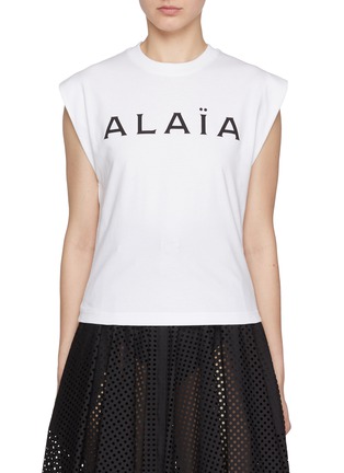 正面 -点击放大 - ALAÏA - LOGO 飞袖 T 恤