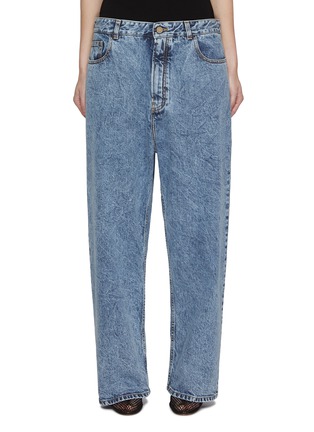 正面 -点击放大 - ALAÏA - Waistband Acid Wash Denim Jeans