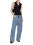 模特儿示范图 - 点击放大 - ALAÏA - Waistband Acid Wash Denim Jeans