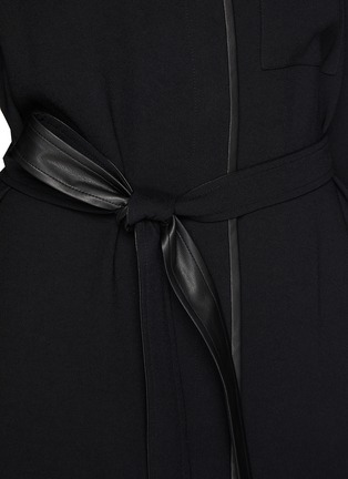  - VINCE - Leather Trim Shirt Dress