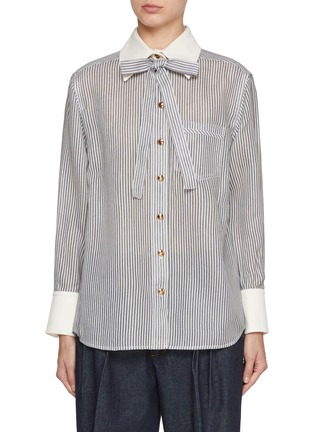 首图 - 点击放大 - ZIMMERMANN - Illustration Striped Cotton Silk Shirt