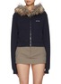 首图 - 点击放大 - WE11DONE - Faux Fur Trim Zip Up Cotton Hoodie