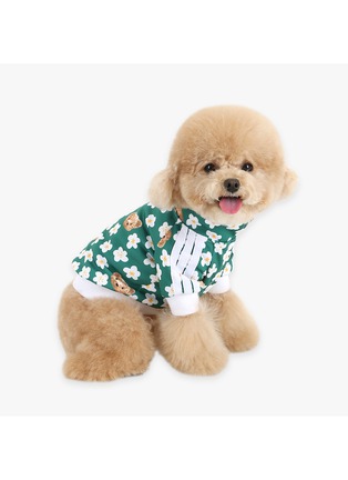 细节 –点击放大 - ITSDOG - 中号泰迪花卉印花狗狗外套 — 绿色