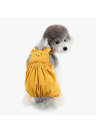 细节 –点击放大 - ITSDOG - 中小号小熊灯芯绒狗狗背带裤 — 黄色