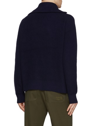 背面 - 点击放大 - MAISON KITSUNÉ - Half Zip Fox Head Wool Cashmere Blend Sweater