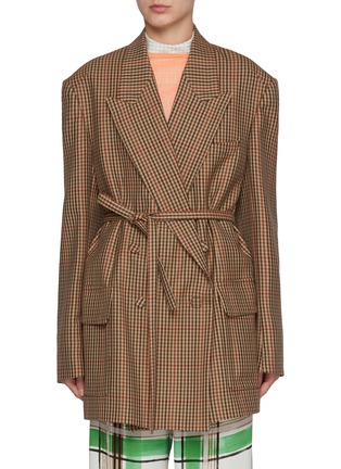 首图 - 点击放大 - DRIES VAN NOTEN - 系带格纹西装外套