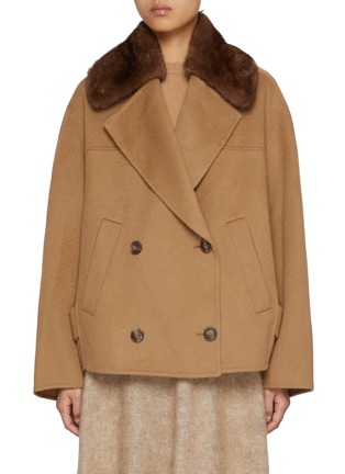 首图 - 点击放大 - YVES SALOMON - Mink Collar Wool Cashmere Peacoat