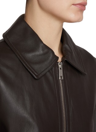 细节 - 点击放大 - YVES SALOMON - Detachable Mink Collar Leather Jacket