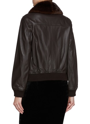 背面 - 点击放大 - YVES SALOMON - Detachable Mink Collar Leather Jacket