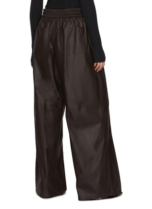 背面 - 点击放大 - YVES SALOMON - Drawstring Wide Leg Leather Trousers