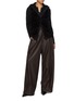 模特儿示范图 - 点击放大 - YVES SALOMON - Drawstring Wide Leg Leather Trousers