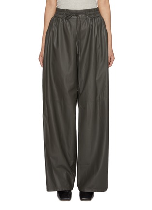 首图 - 点击放大 - YVES SALOMON - Drawstring Wide Leg Leather Trousers