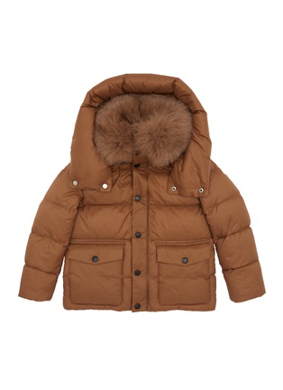 首图 - 点击放大 - YVES SALOMON - Fox Fur Hooded Kids' Puffer Jacket