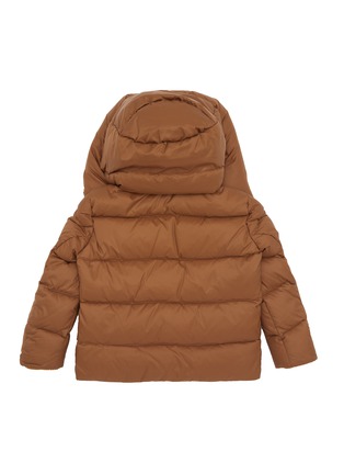 模特儿示范图 - 点击放大 - YVES SALOMON - Fox Fur Hooded Kids' Puffer Jacket