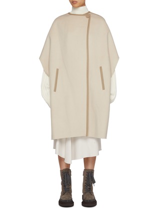 首图 - 点击放大 - YVES SALOMON - Leather Piping Wool Cashmere Cape