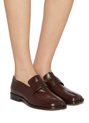 模特儿示范图 - 点击放大 - MAISON MARGIELA - Tabi Abrasivato Leather Loafers