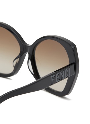 细节 - 点击放大 - FENDI - Lettering Acetate Round Sunglasses