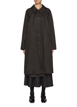 首图 - 点击放大 - EUNOIA - Pleat Cotton Blend Trench Coat