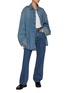 模特儿示范图 - 点击放大 - HAIKURE - Ofelia Oversized Medium Wash Denim Shirt