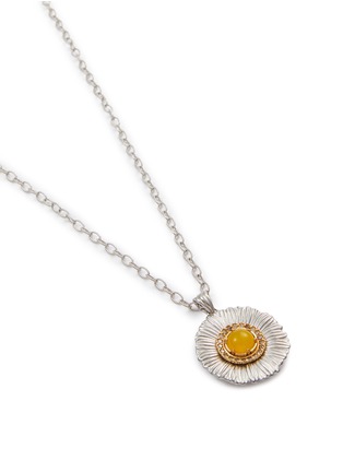 细节 - 点击放大 - BUCCELLATI - Blossoms Silver Diamond Agate Pendant