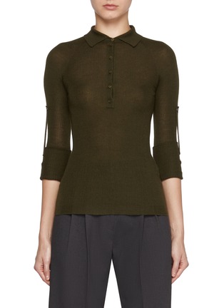 首图 - 点击放大 - SA SU PHI - Ribbed Cashmere Silk Polo Top