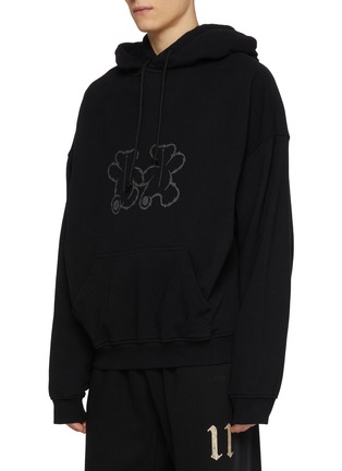 细节 - 点击放大 - WE11DONE - Two-way Twin Teddy Bear Zip Up Cotton Hoodie