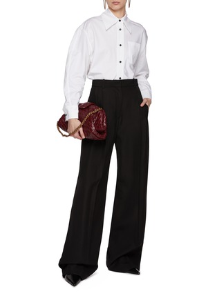 模特儿示范图 - 点击放大 - CO - 尖领纽扣衬衫