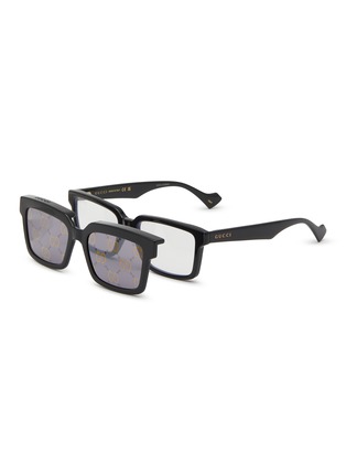 细节 - 点击放大 - GUCCI - Acetate Rectangle Sunglasses