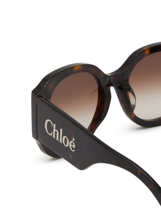 细节 - 点击放大 - CHLOÉ - Havana Shiny Brown Round Frame Sunglasses