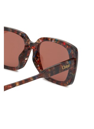 细节 - 点击放大 - CHLOÉ - Havana Shiny Brown Rectangle Frame Sunglasses