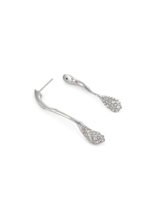 细节 - 点击放大 - ALEXIS BITTAR - Solanales Rhodium Plated Brass Crystal Double Drop Earrings