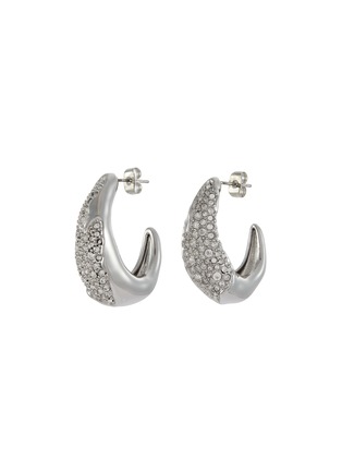 首图 - 点击放大 - ALEXIS BITTAR - Solanales Rhodium Plated Brass Crystal Hoop Earrings