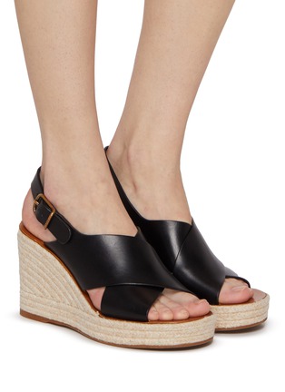 模特儿示范图 - 点击放大 - CHLOÉ - Pary 110 Leather Wedge Sandals