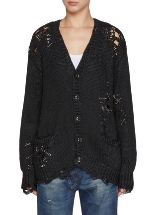 首图 - 点击放大 - R13 - Distressed Boyfriend Knit Cardigan