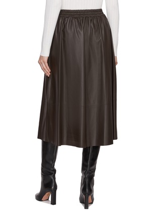 背面 - 点击放大 - YVES SALOMON - Drawstring Leather Midi Skirt